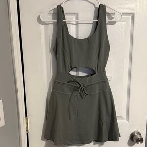 l*space Olive Cutout Tie-Waist Mini Dress